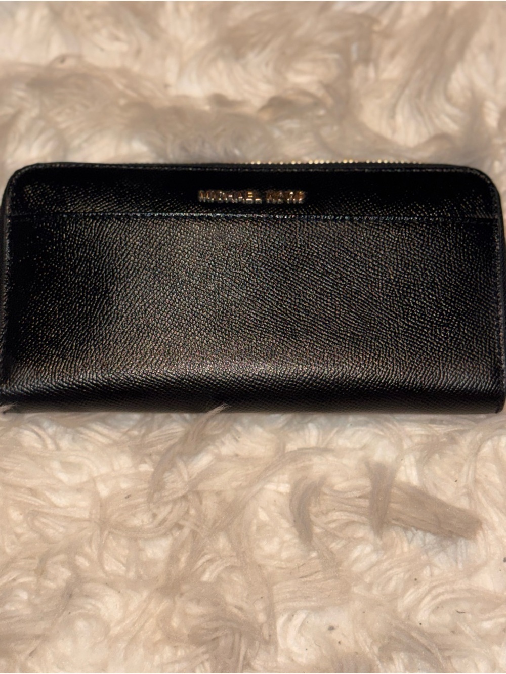 Michael Kors Jet Set Black Saffiano Leather Continental Wallet NWOT COA